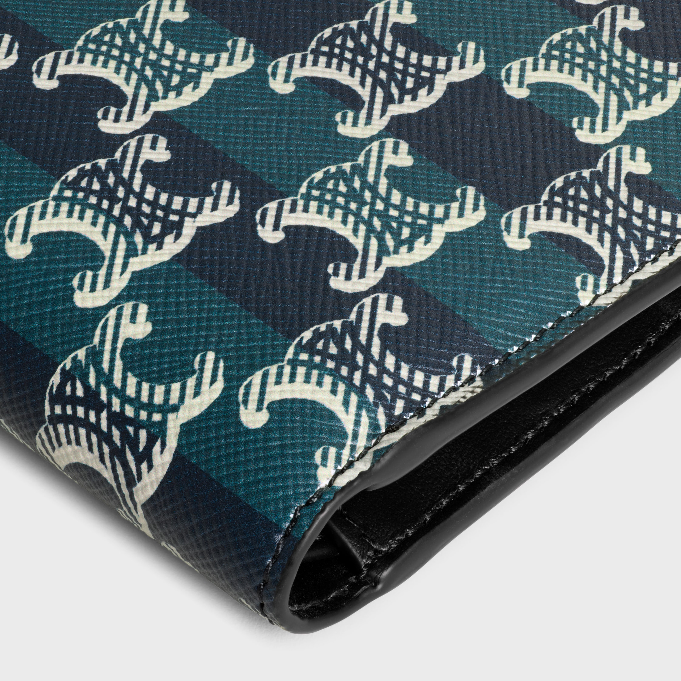 Bi-fold Wallet IN Striped Triomphe Canvas and Calfskin - 5