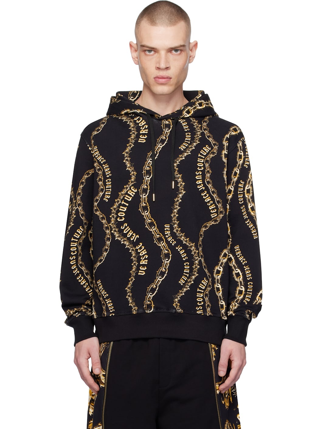 Black Chain Couture Hoodie - 1