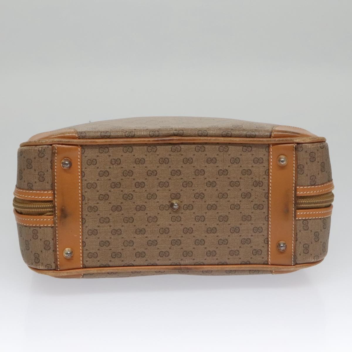 GUCCI Micro GG Supreme Hand Bag Pvc Leather Beige Gold - 9