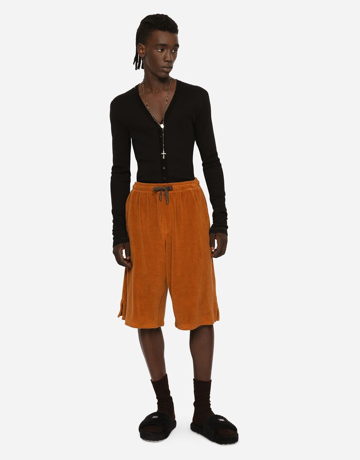 Terrycloth jogging shorts with logo tag - 5