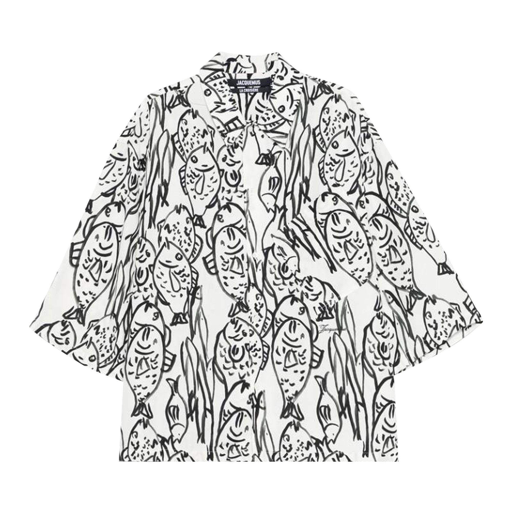 Jacquemus Fish Print Boxy Shirt 'Black/White' - 1