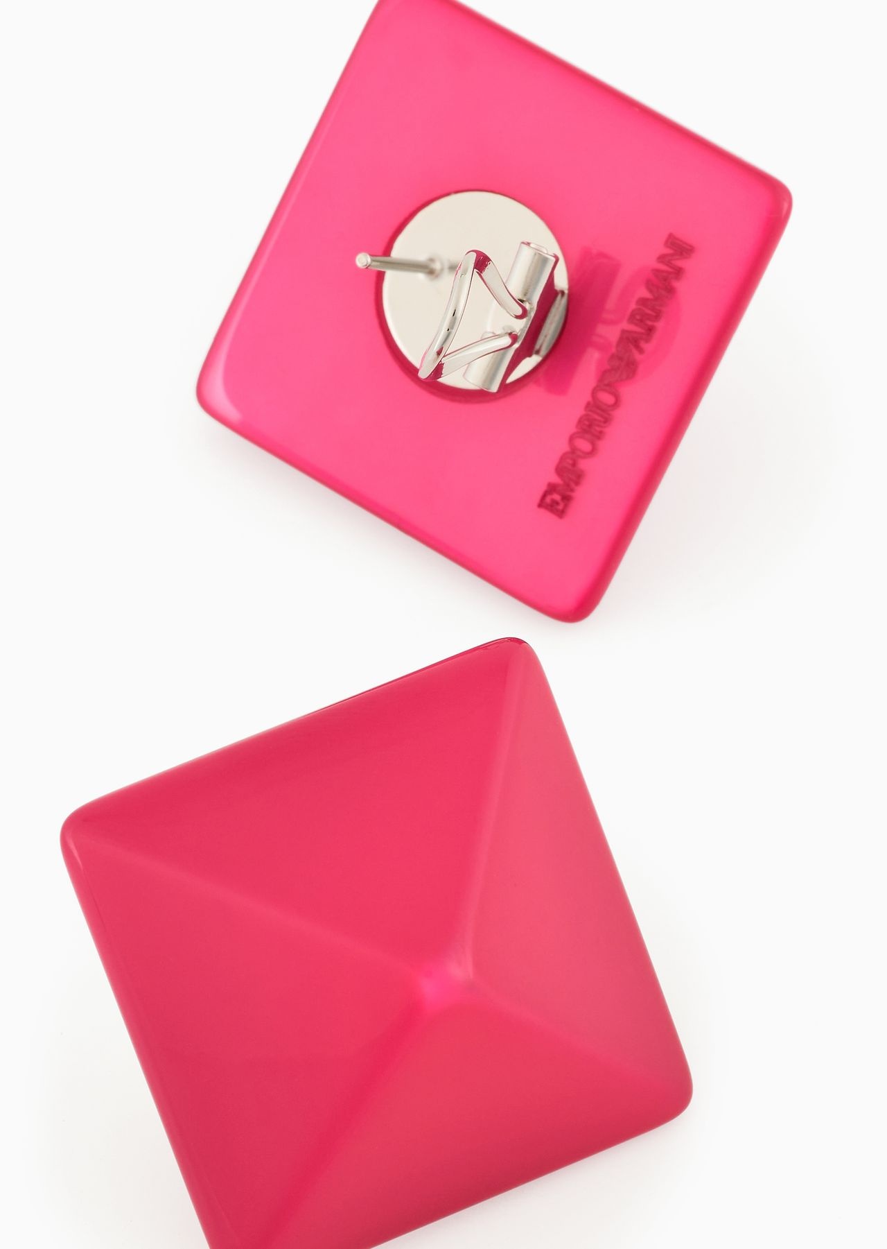 Oversize square faceted earrings - 2