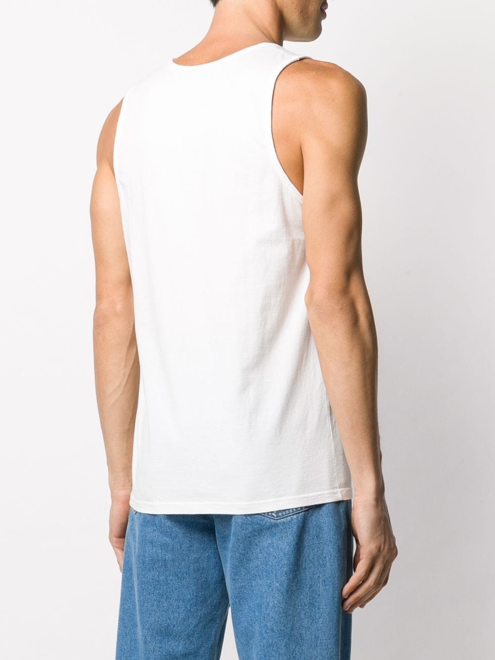 logo-patch organic cotton vest - 4