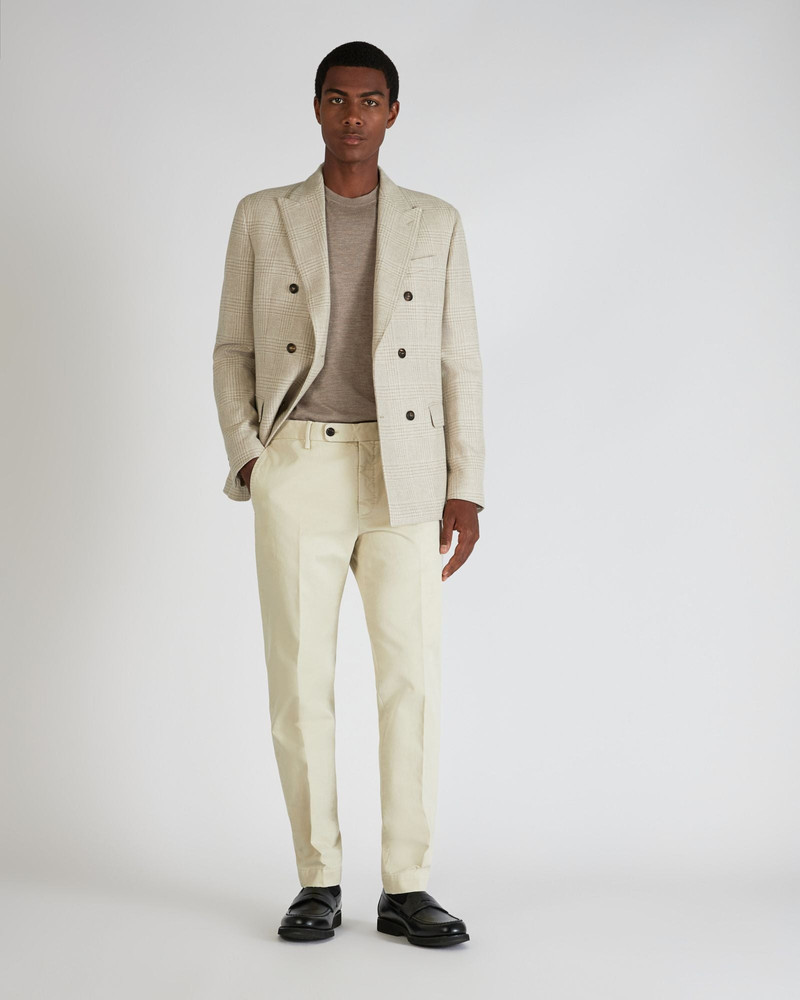 Tapered fit cotton trousers 5