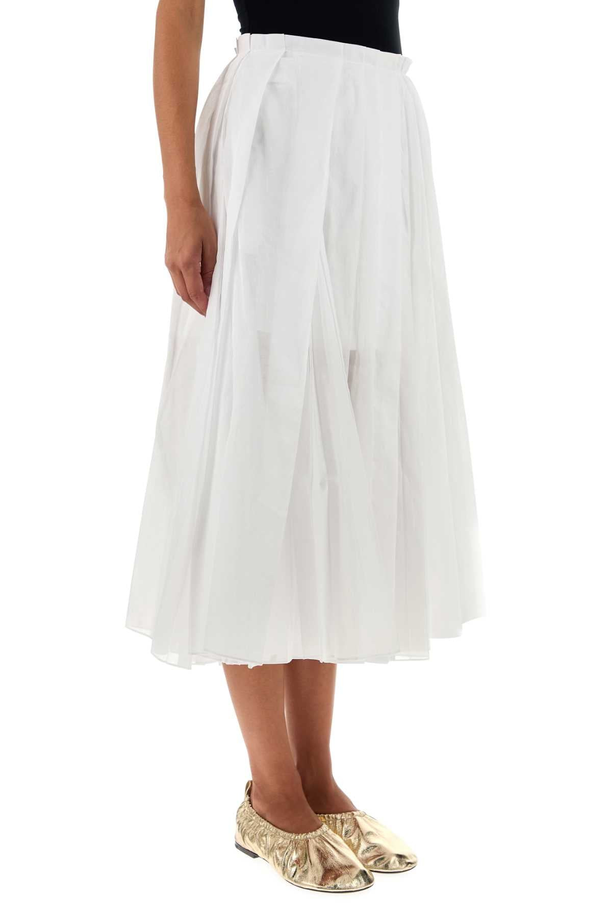 Jil Sander Women White Organdy Skirt - 3