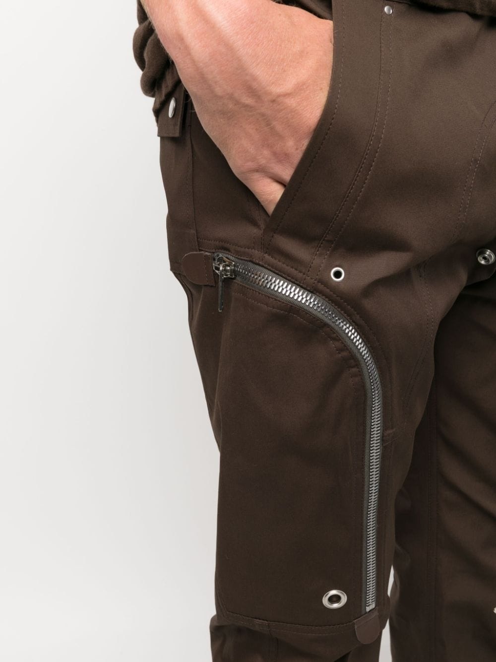 zip-pockets tapered-leg trousers - 5