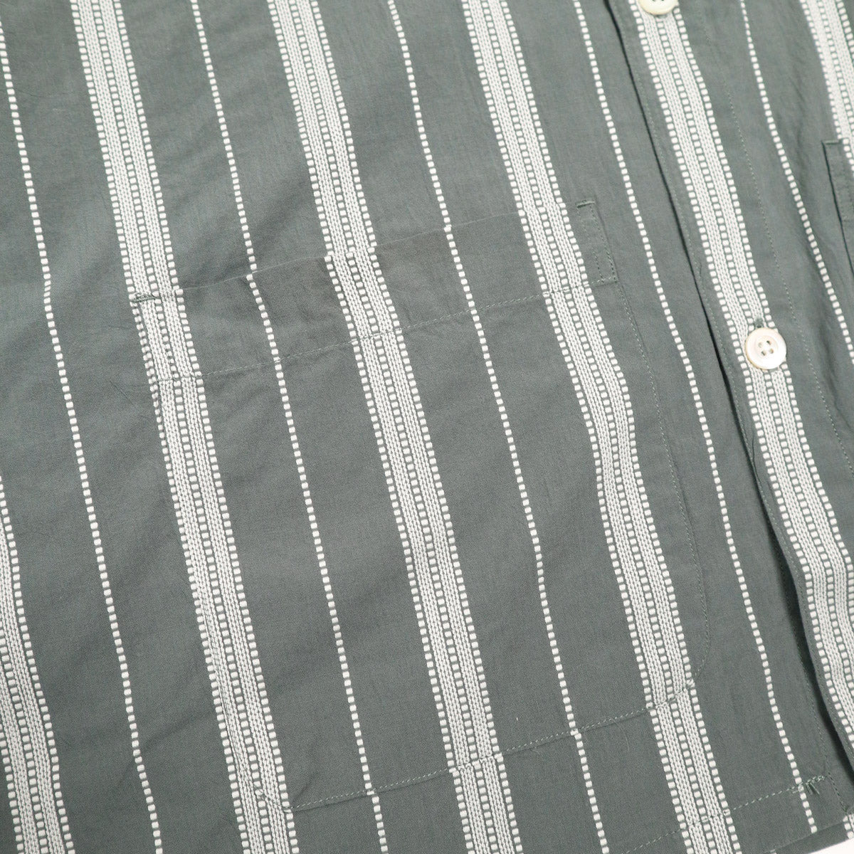 Cabana Shirt Sage Ticking Stripe - 4
