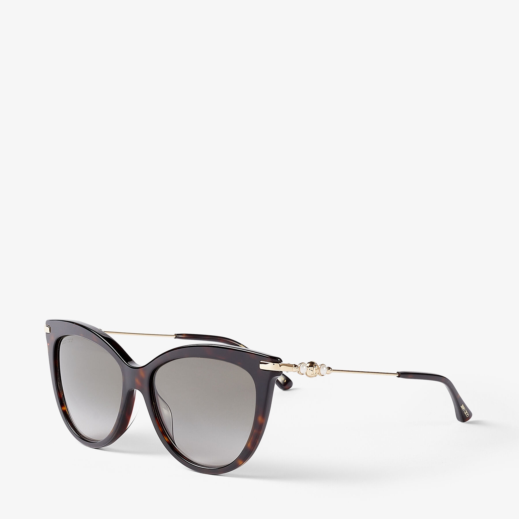 Tinsley/g/s 56
Brown Havana Cat Eye Sunglasses with Pearls - 3