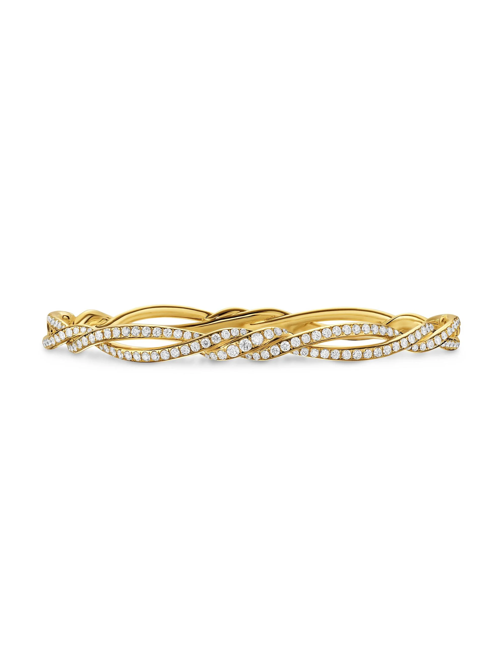 Women's Wisteria Bangle Bracelet in 18K Yellow Gold - Diamond - 1