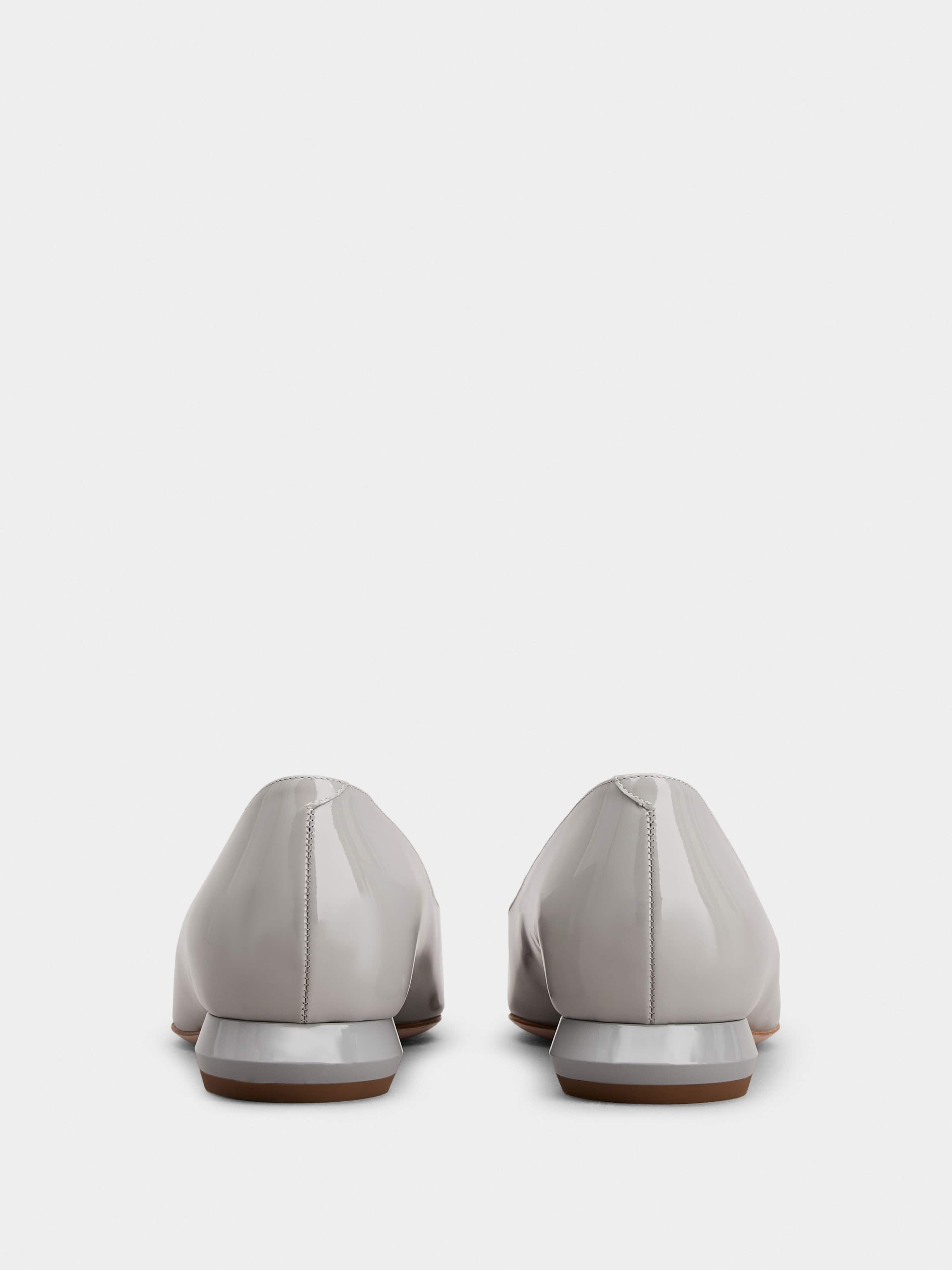Viv' Choc Metal Buckle Ballerinas in Patent Leather - 5