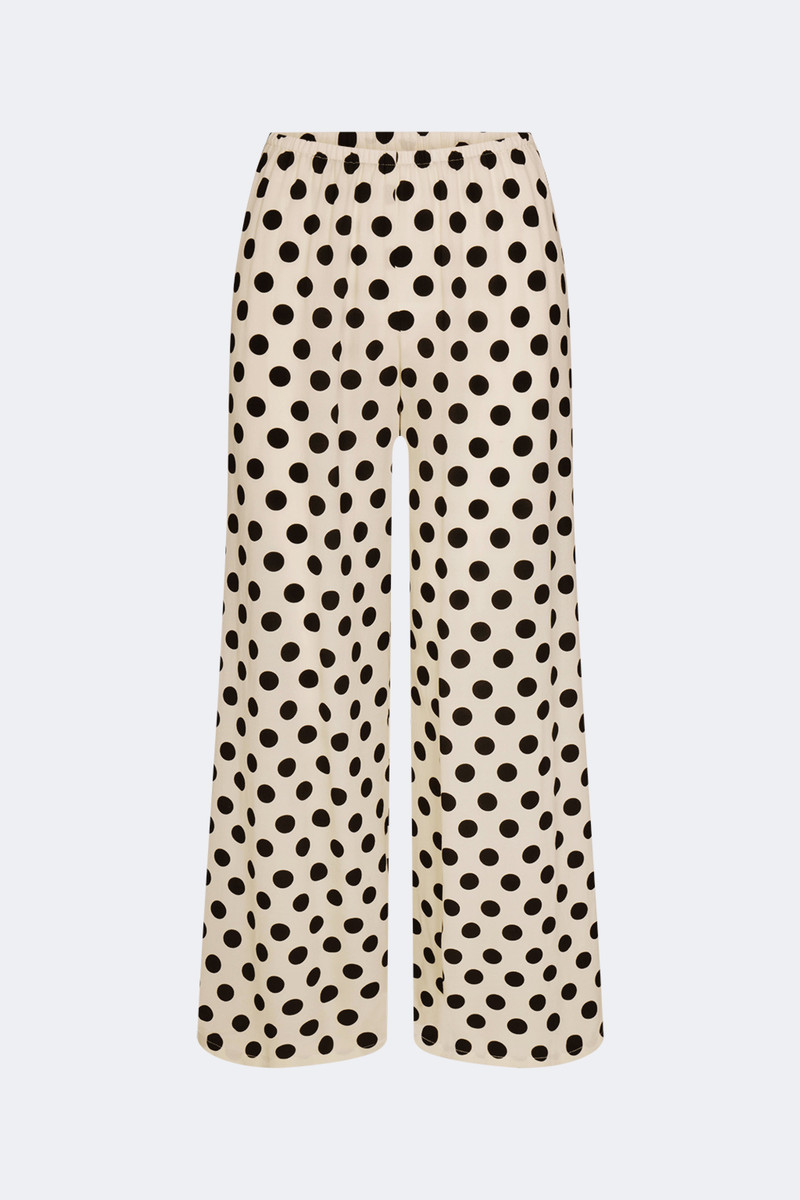 SIMONMILLER Nella Crepe Wide Leg Pant In Macadamia/Black Polka Dot outlook