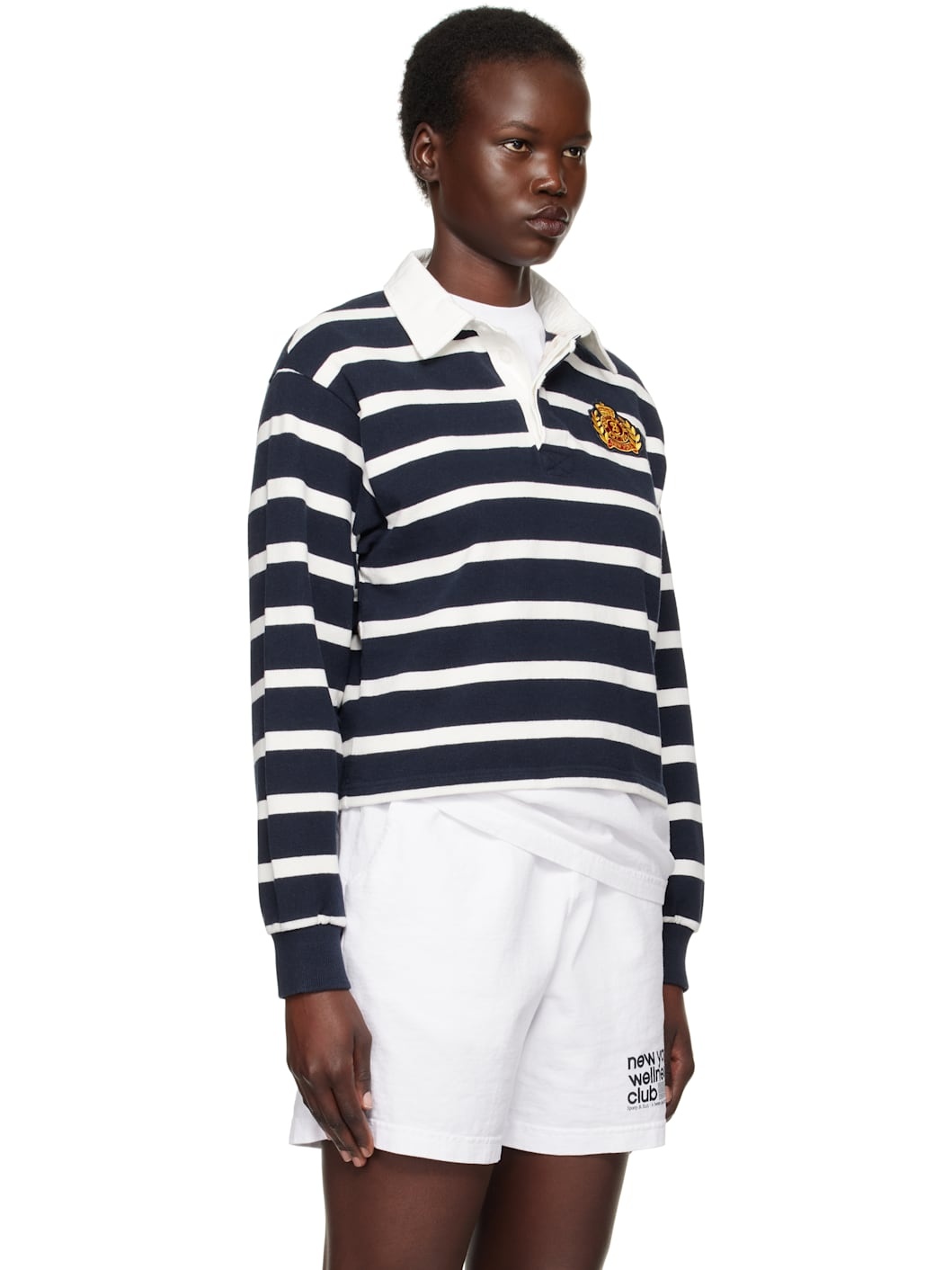 Navy & White NY Crest Rugby Polo - 2
