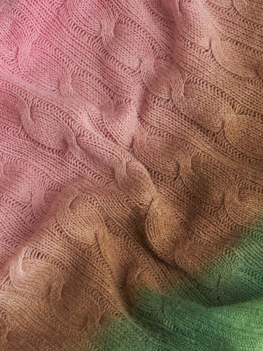 gradient cable-knit cropped jumper - 7