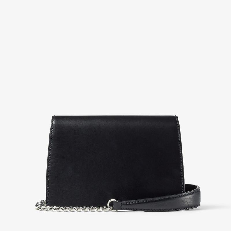 Madeline Crossbody
Black Polished Grainy Leather Crossbody Bag with Crystal Buckle 8