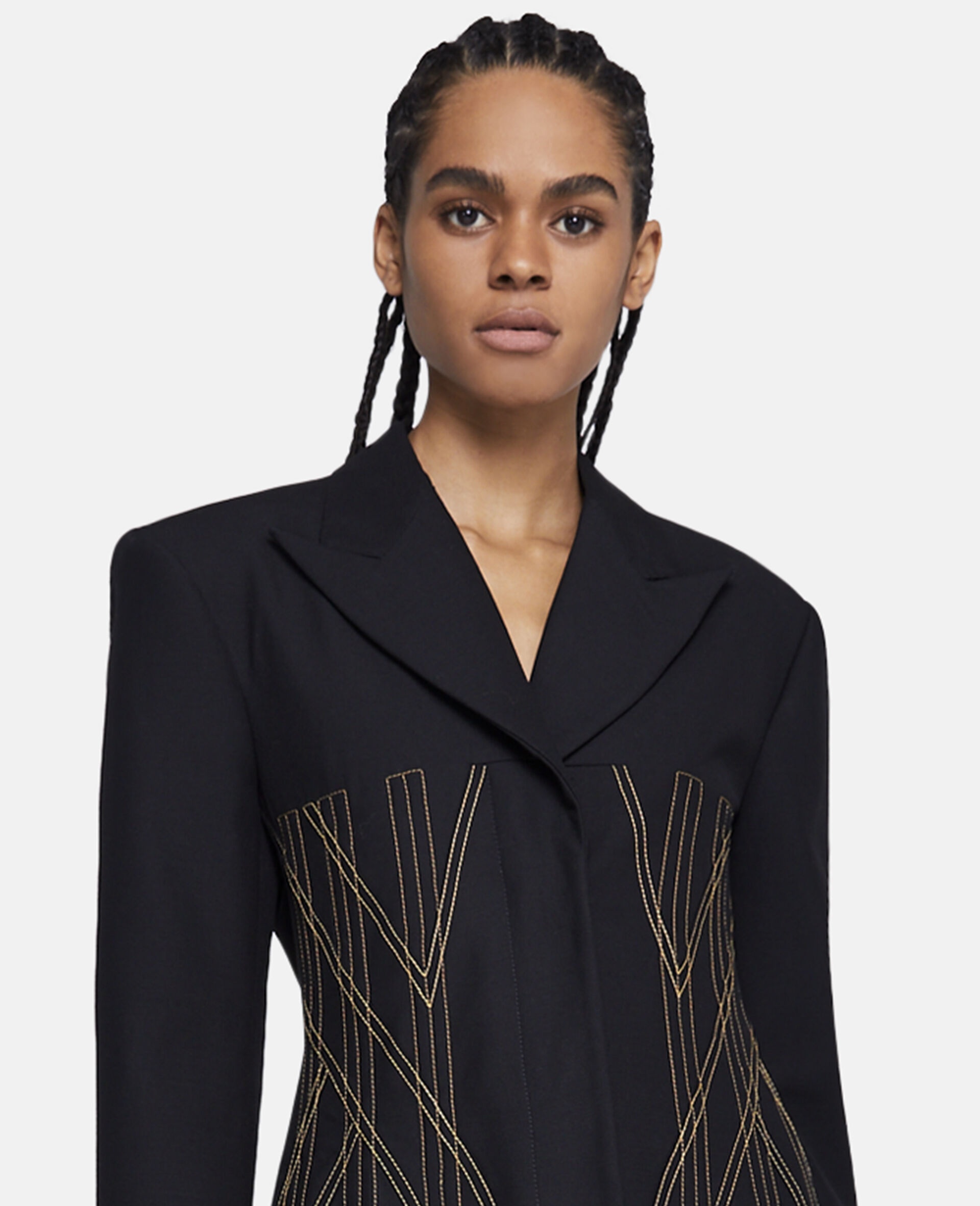 Contrast Stitch Corset Blazer - 3