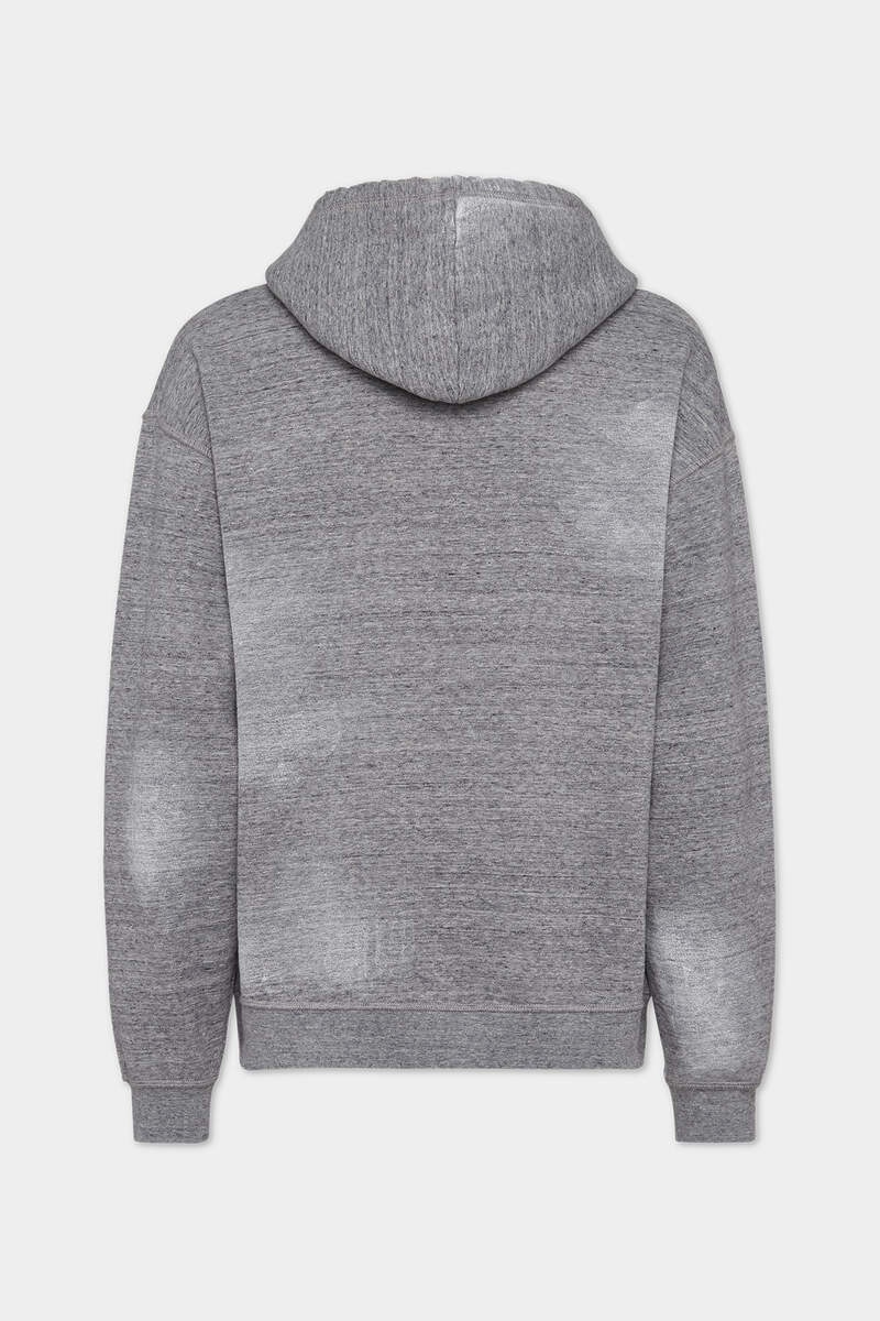 DSQUARED2 BRUSHED MELANGE FLEECE RELAX FIT HOODIE SWEATSHIRT - 2