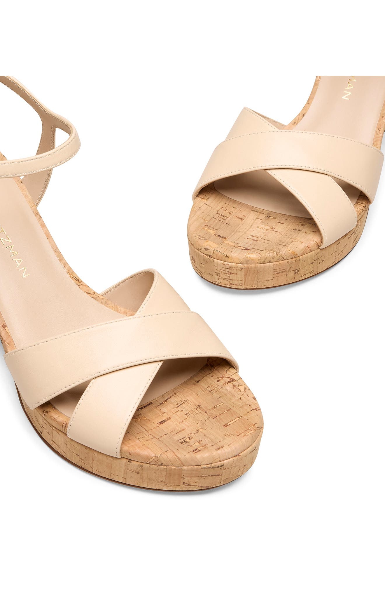 Stuart Weitzman Dayna Ankle Strap Platform Sandal in Barely Beige at Nordstrom - 4