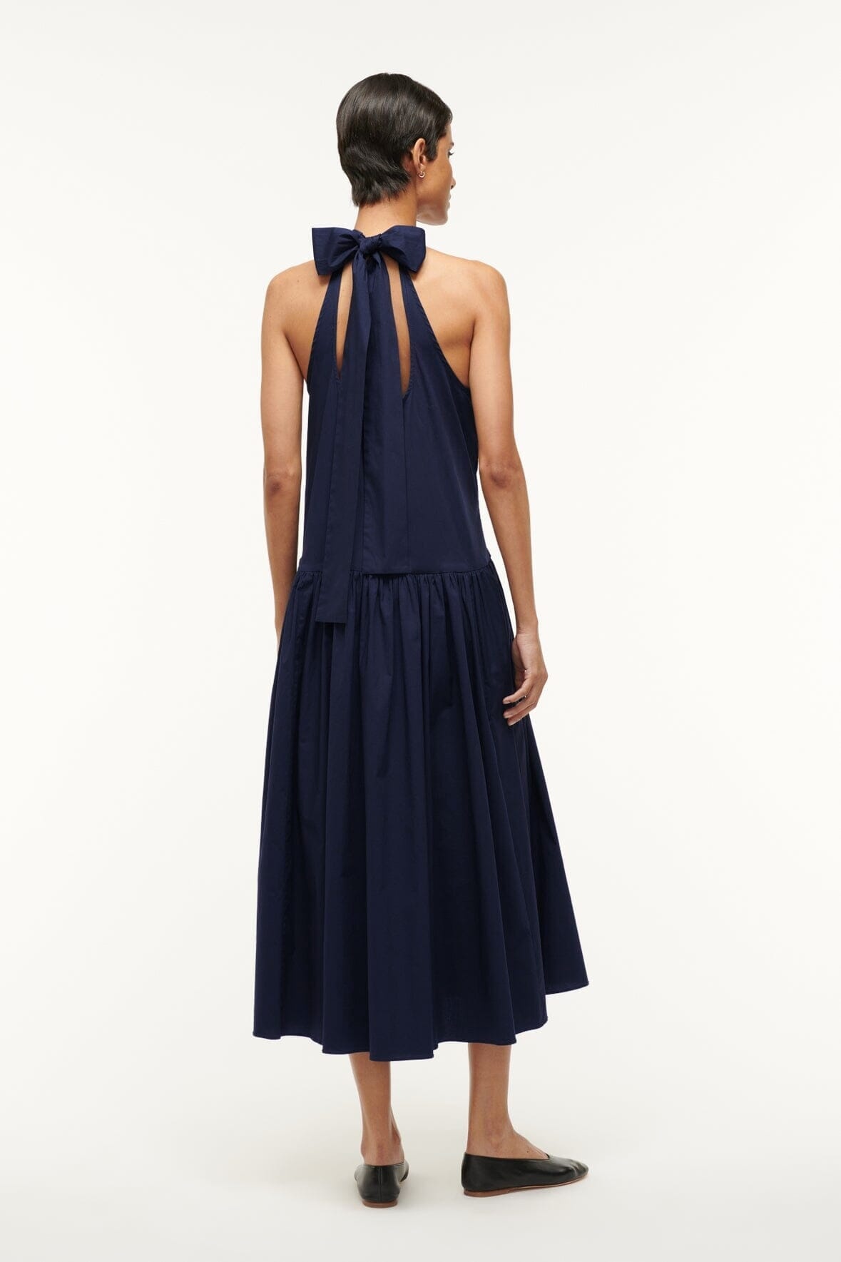 STAUD MIDI MARLOWE DRESS NAVY - 2