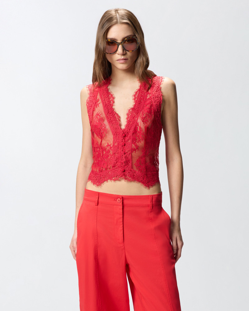 FLORAL VALENCIENNES LACE VEST 3
