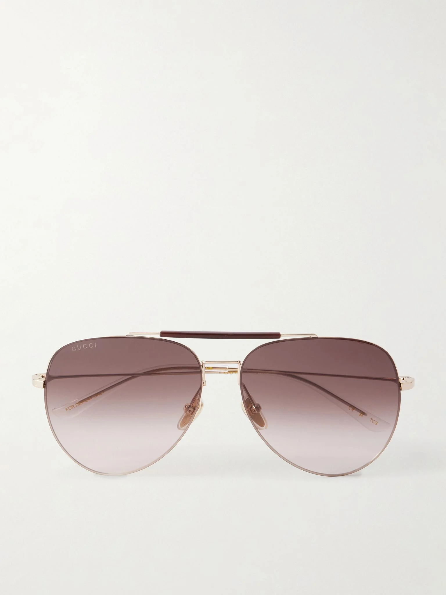 Pure Light Double-Bridge Aviator-Style Gold-Tone Sunglasses Gold - 1