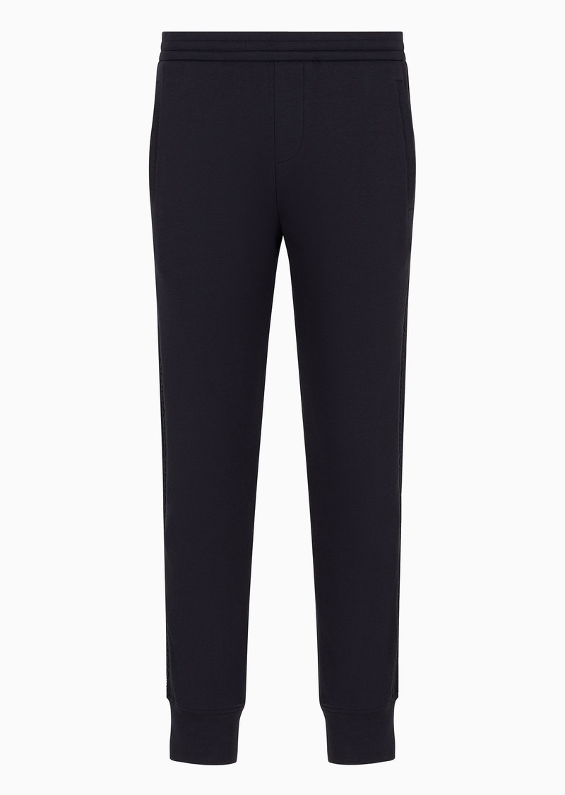 Double-jersey joggers with logo tape - 1