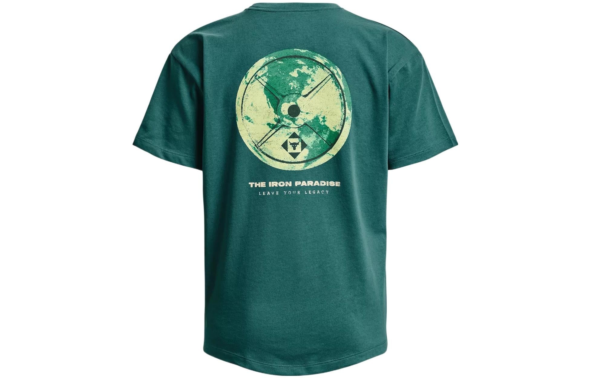 (WMNS) Under Armour Project Rock Globe T-shirt 'Coastal Teal' 1376917-722 - 2