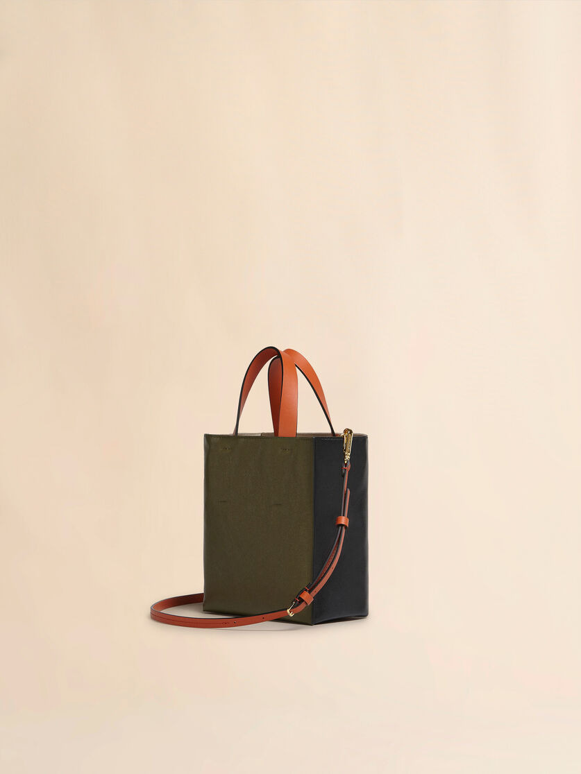 MUSEO SOFT MINI BAG IN BLACK AND GREEN LEATHER - 2