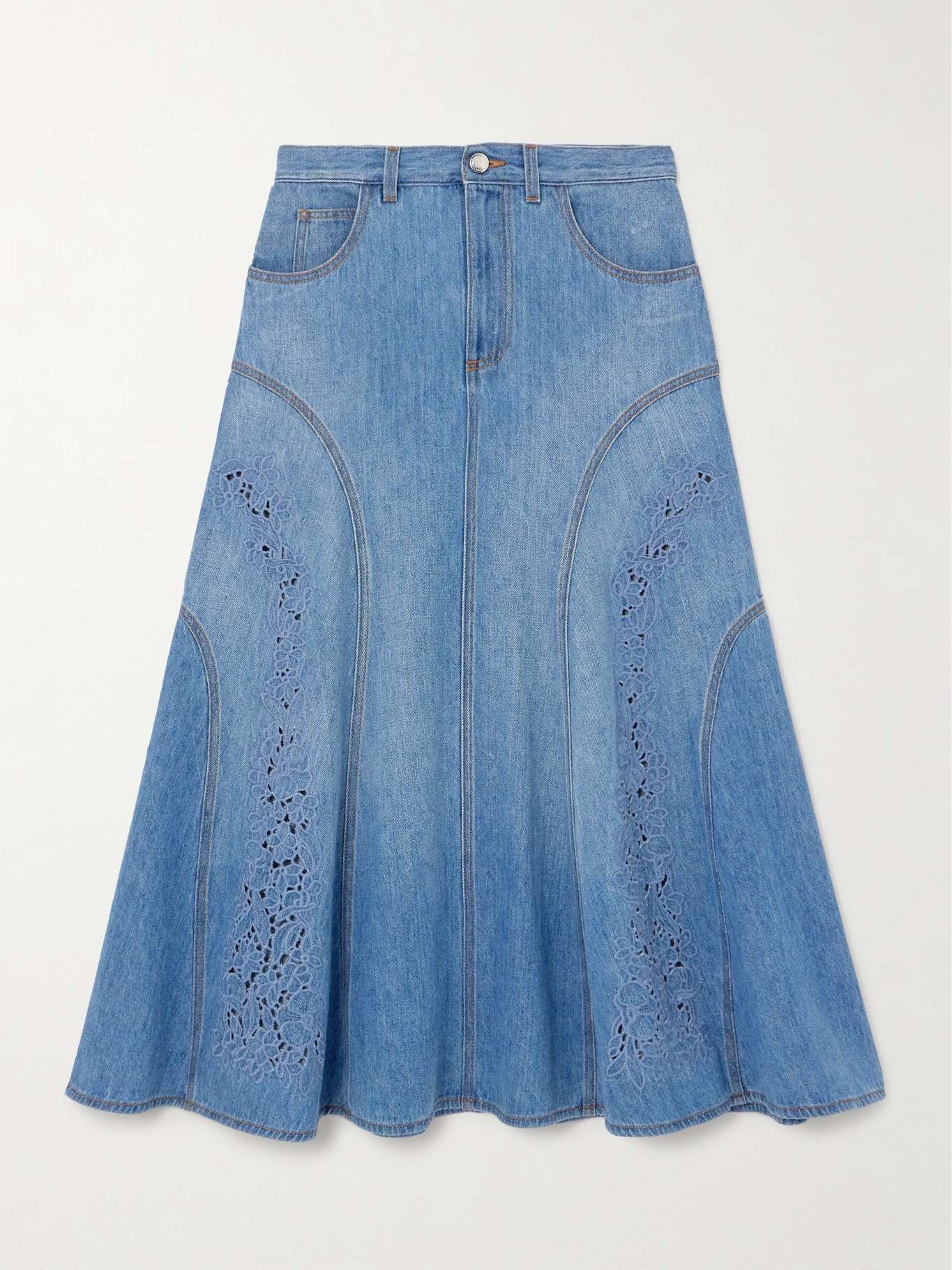 【関税&送料込】Chloe' Denim Midi Skirt Denim midi skirt in blue - Chloe | Mytheresa