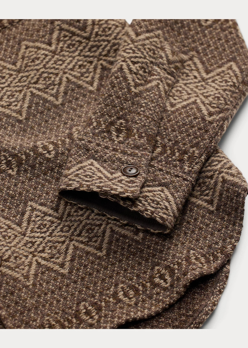 Jacquard-Knit Wool Workshirt Sweater 4