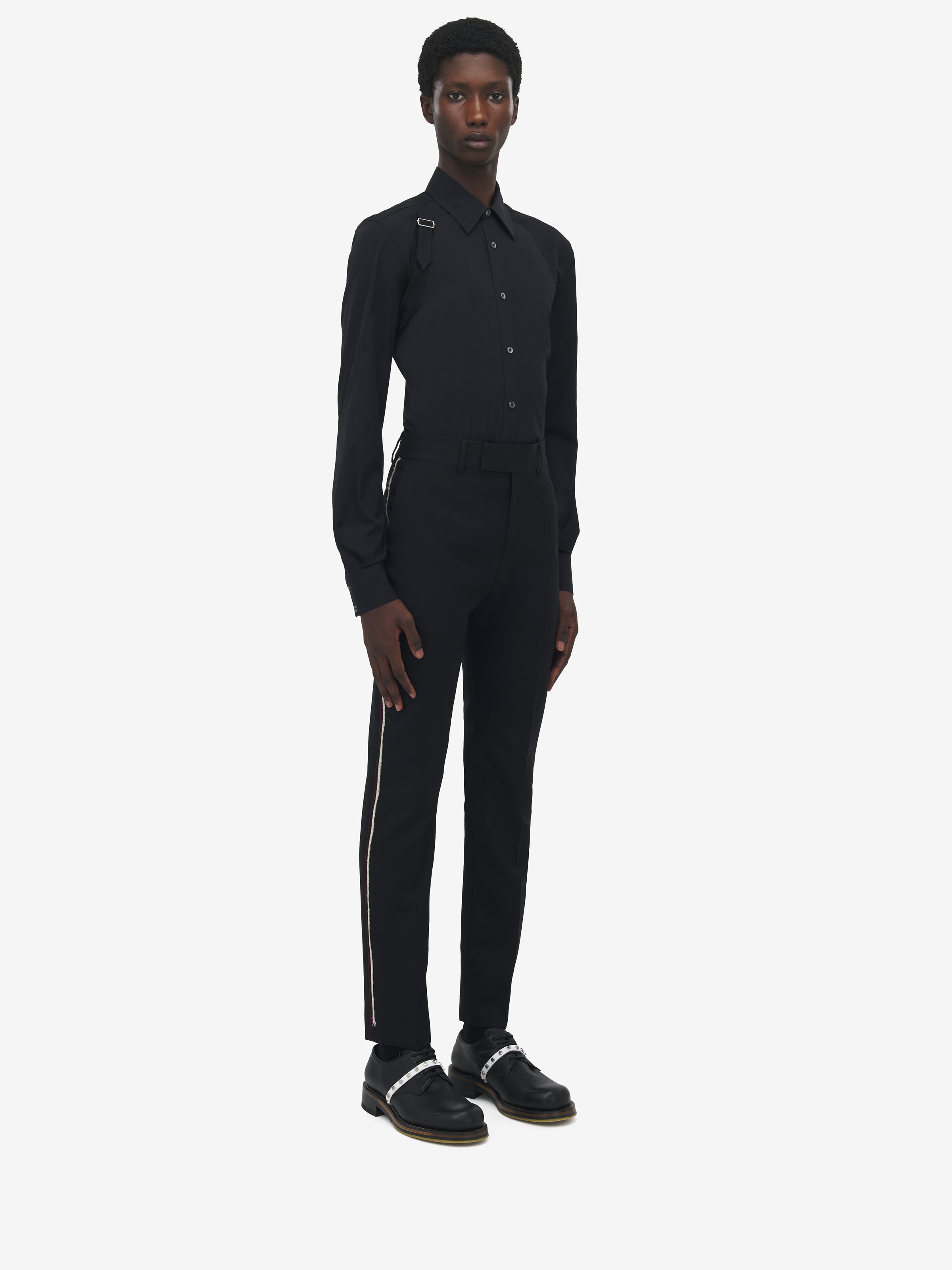 Raw Edge Canvas Cigarette Trousers - 3