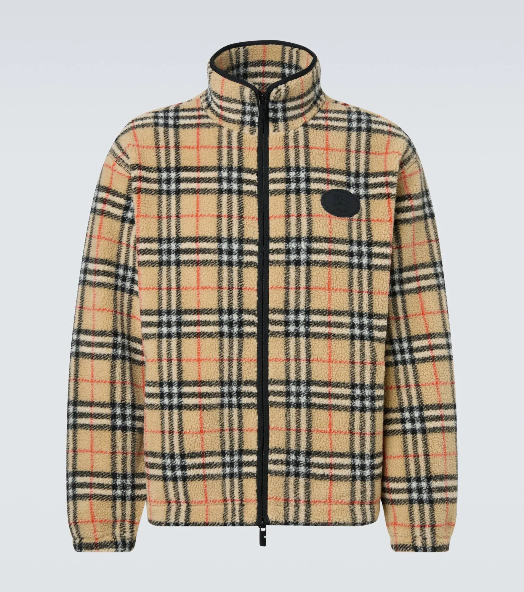 Burberry Check wool-blend zip-up jacket - 1