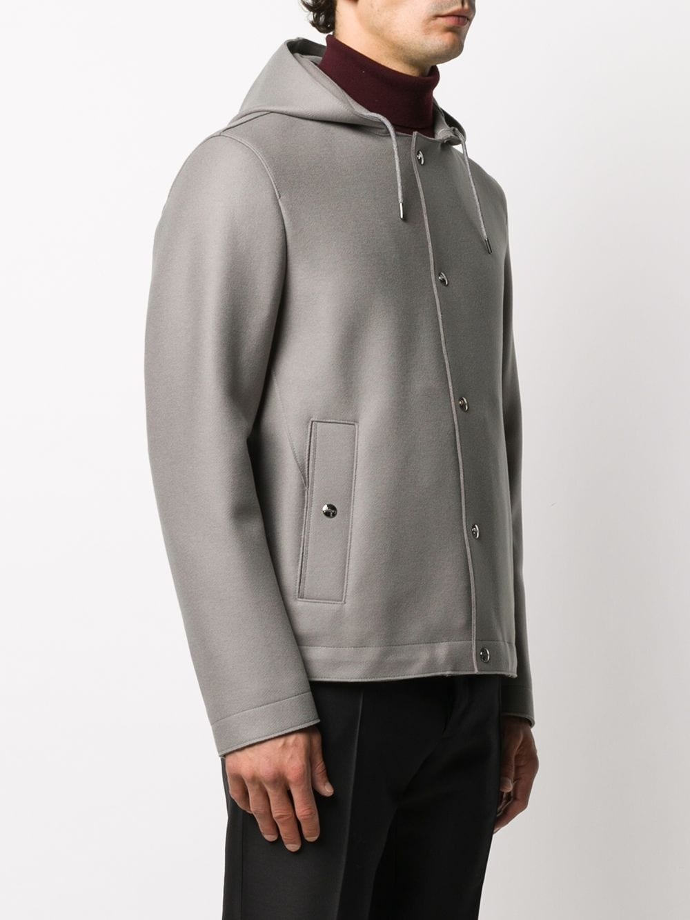 snap-fastening hooded jacket - 3