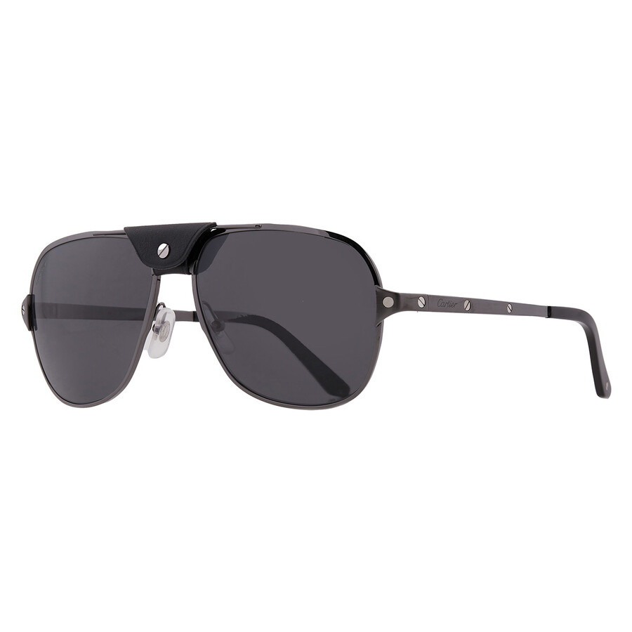 Cartier Santos de Cartier Polarized Grey Navigator Men's Sunglasses CT0165S 006 60 - 2
