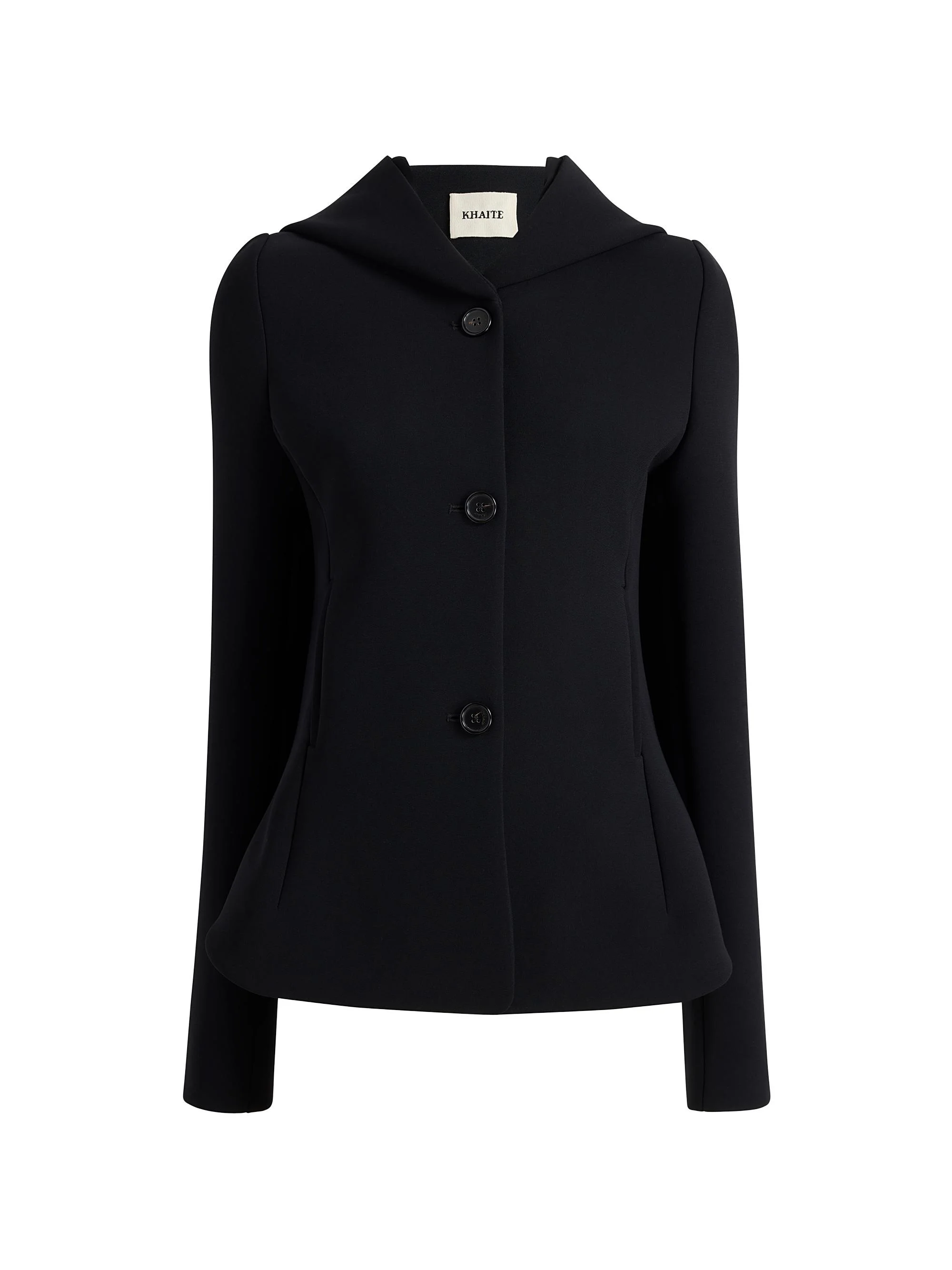Women's June Hooded Peplum Jacket - Black - 1