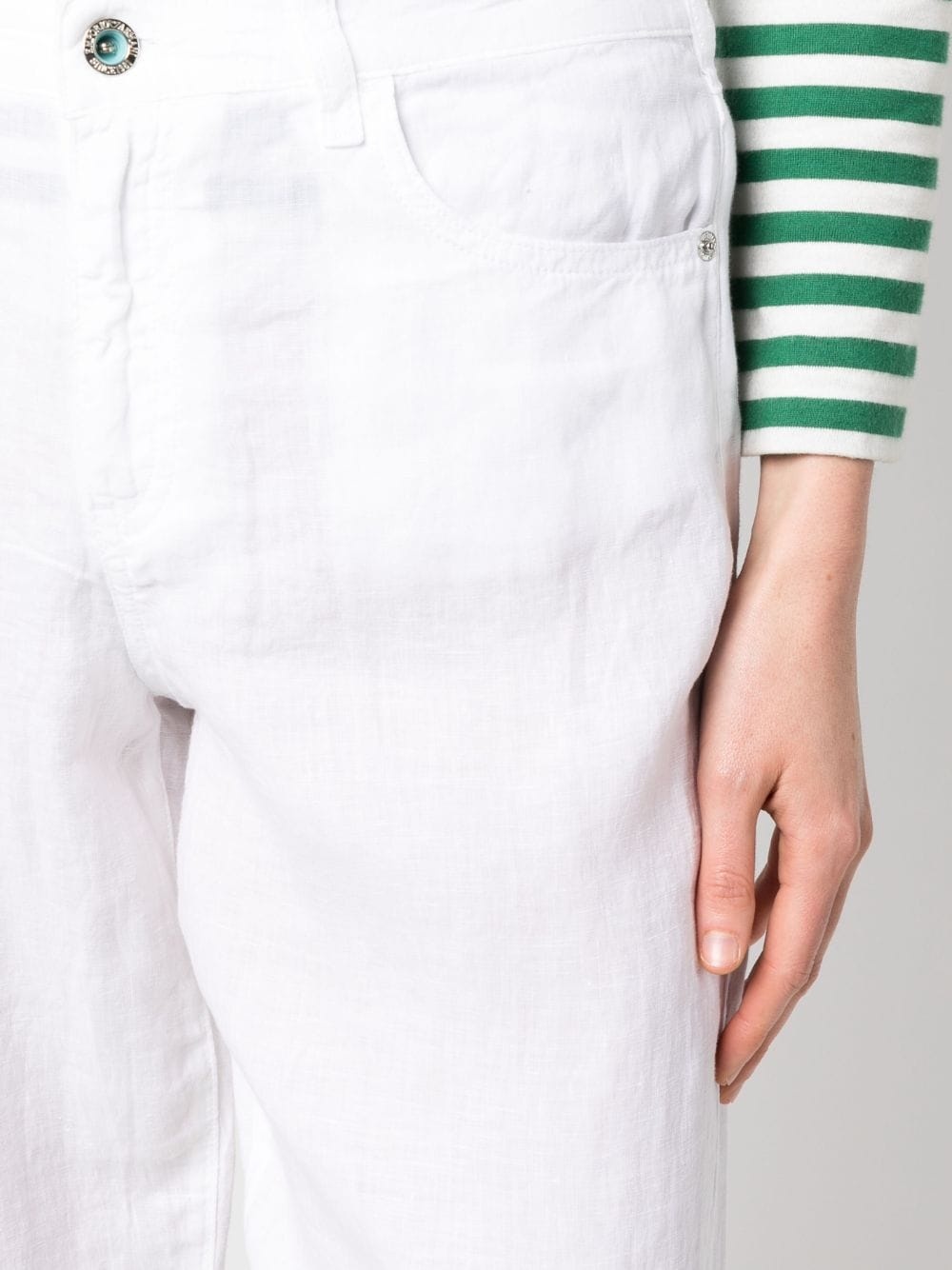 straight-leg linen trousers - 5