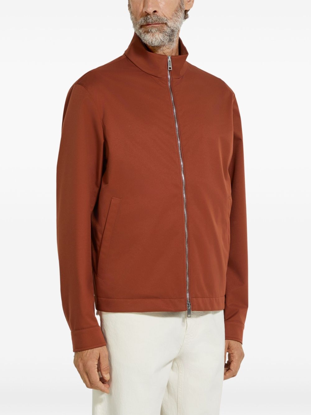 high-neck zip-fastened jacket - 3