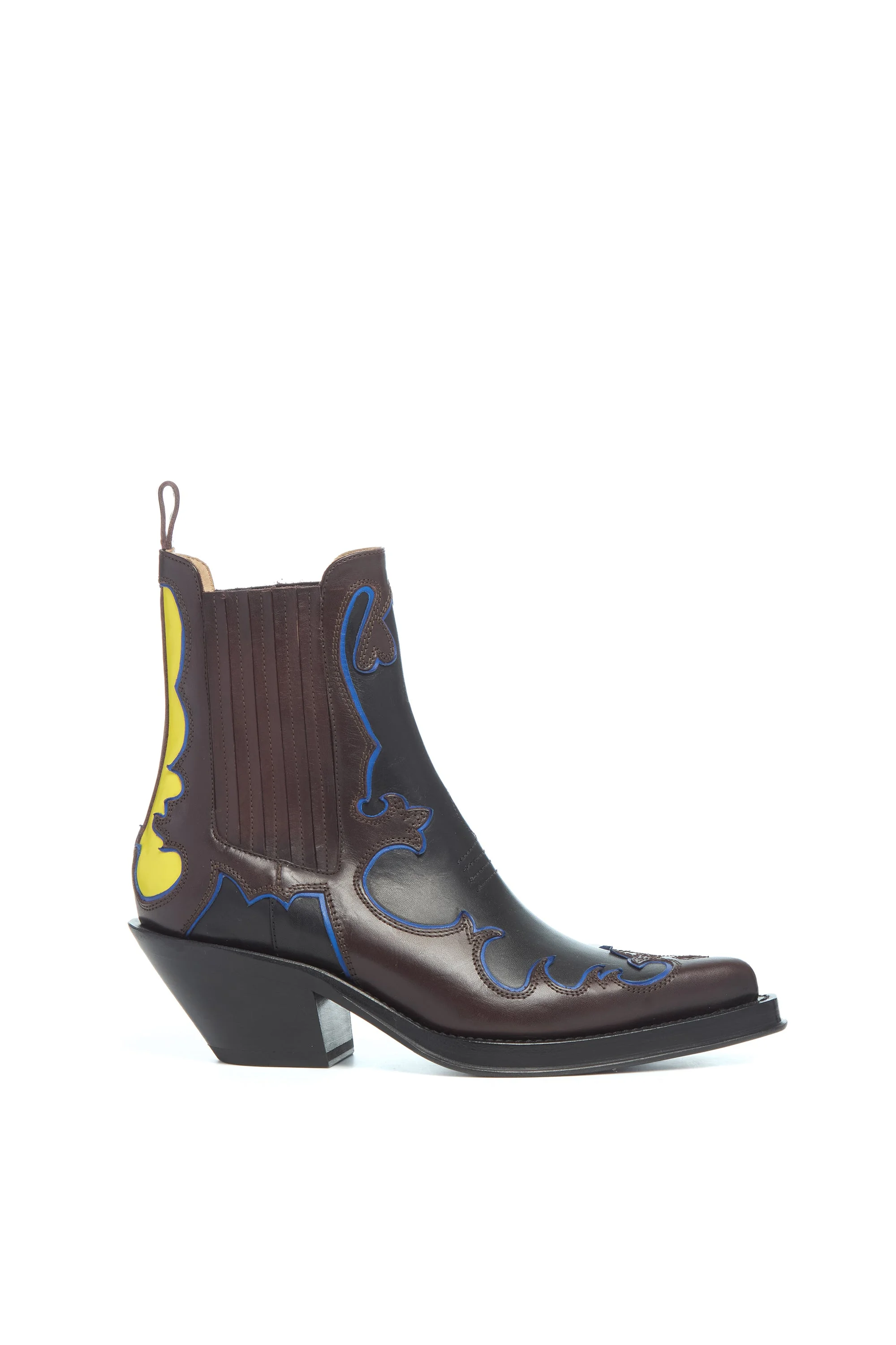 Cassidy Cowboy Ankle Boot in Black Multi Leather - 1