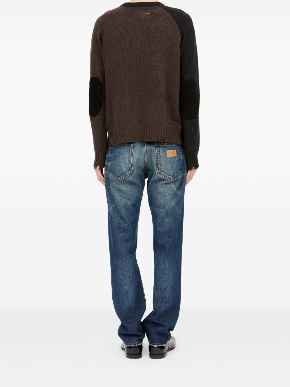 distressed-hem jumper - 5