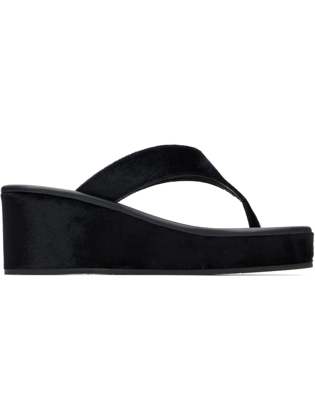 Black Charys Low Wedge Heeled Sandals - 1