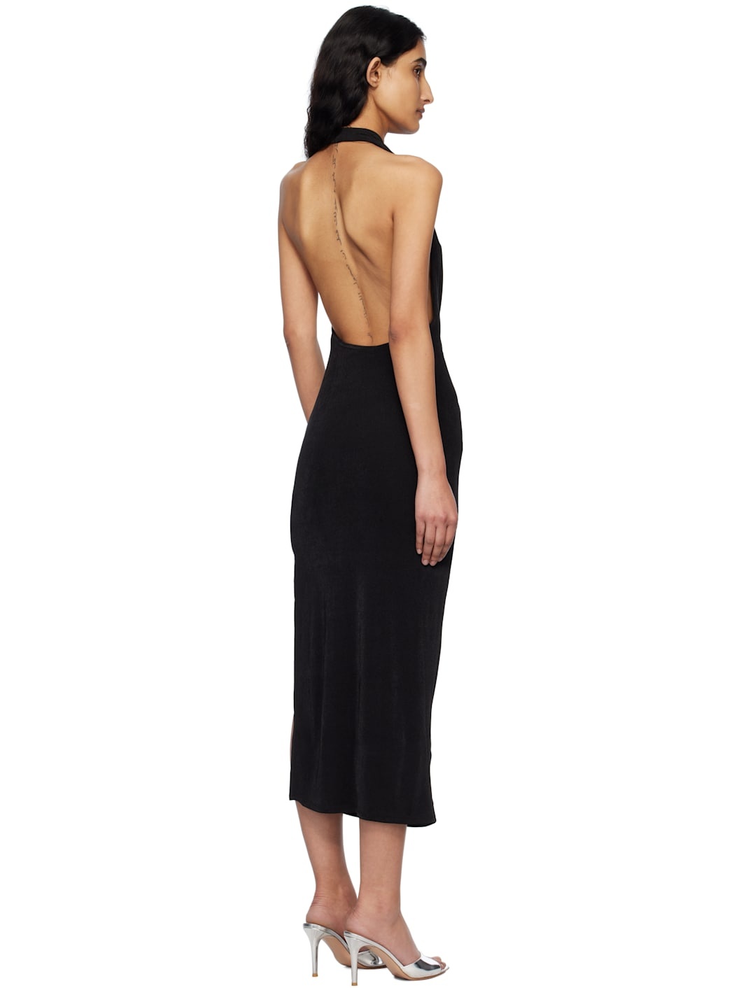Black Cowl Neck Maxi Dress - 3