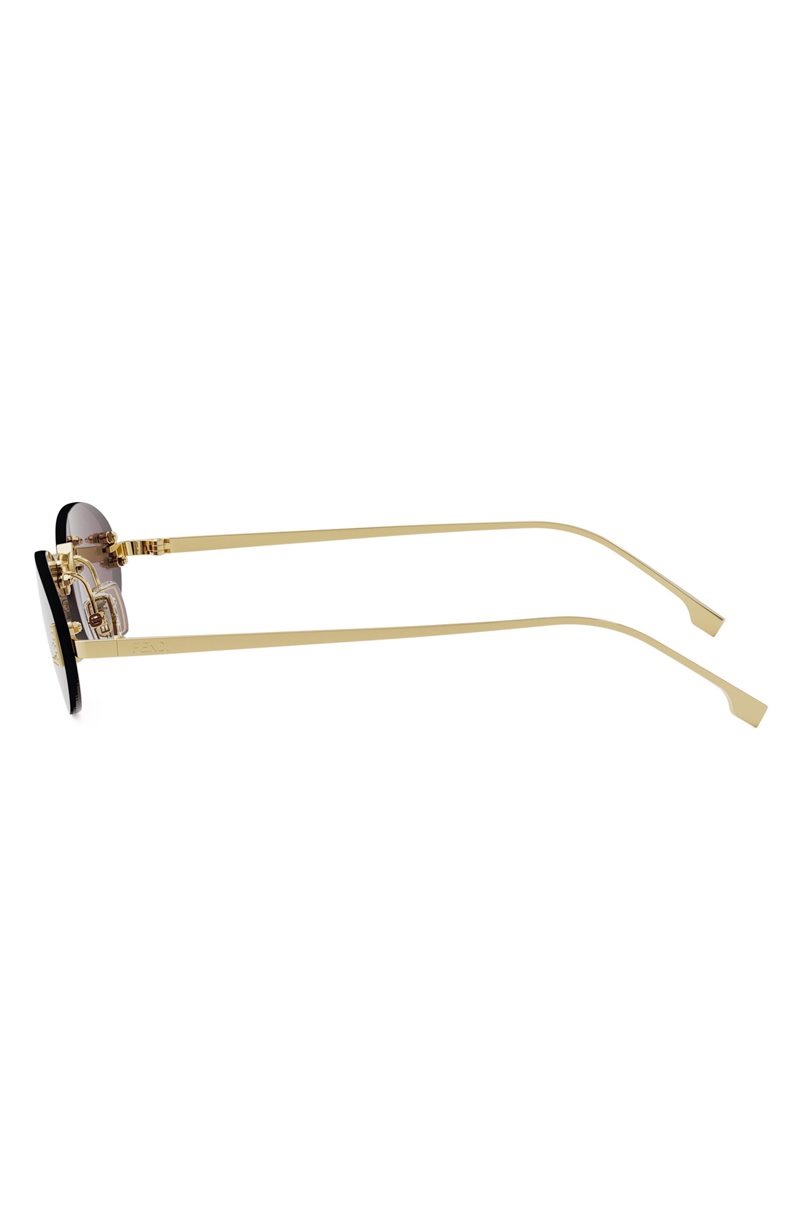 'Fendi First 54mm Oval Sunglasses in Shiny Endura Gold /Violet at Nordstrom - 4
