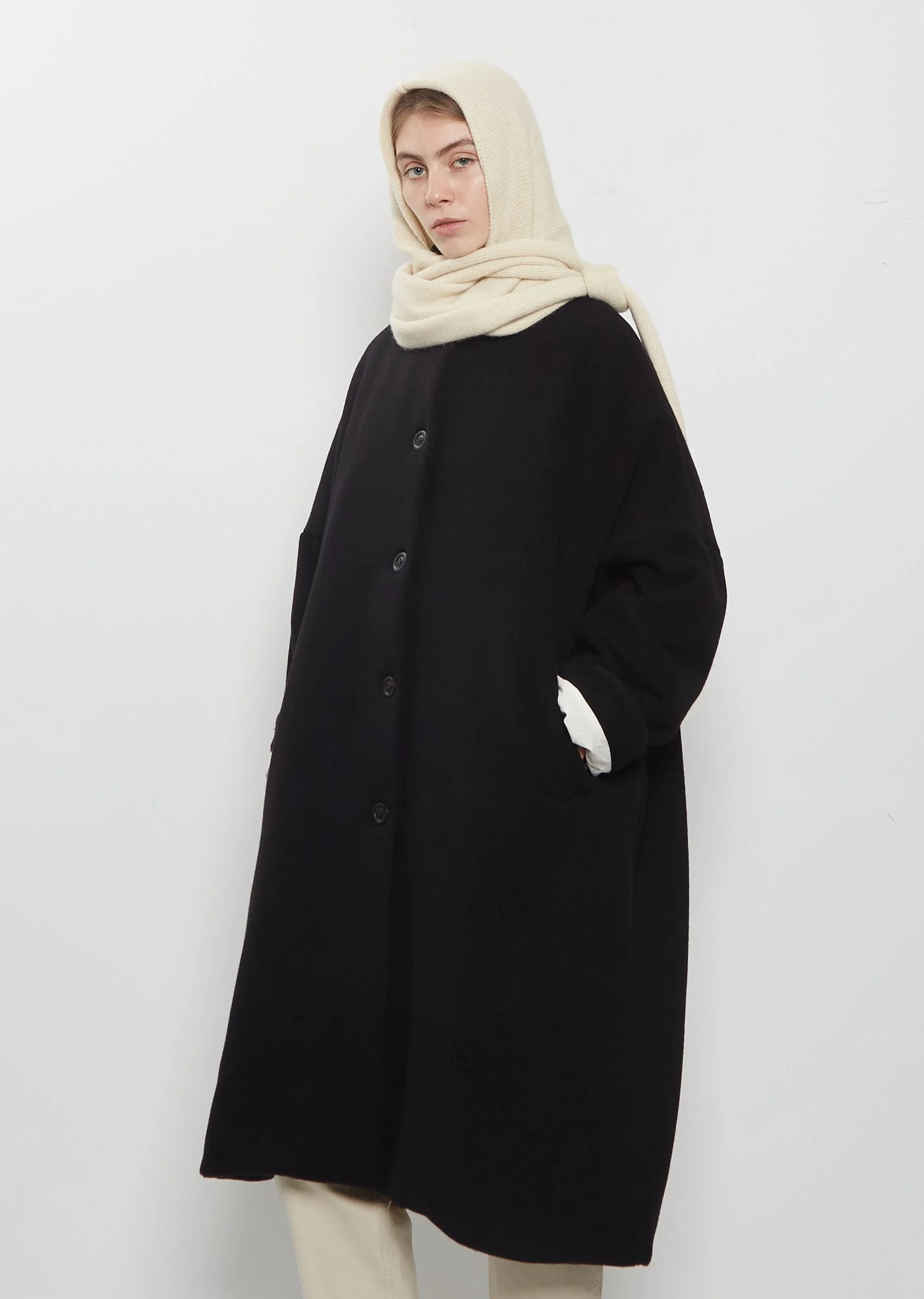 Fine Wool Hooded Scarf — Desna - 1