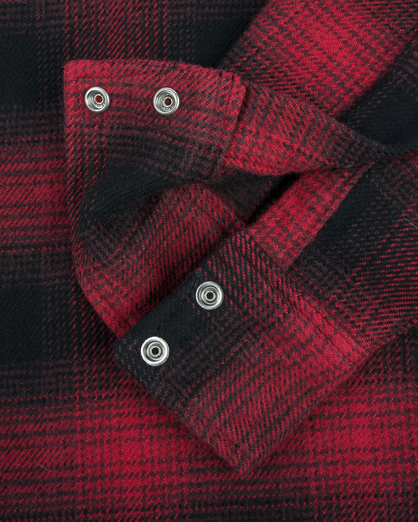 IHSH-264-RED Ultra Heavy Flannel Ombré Check Western Shirt - Red/Black - 17