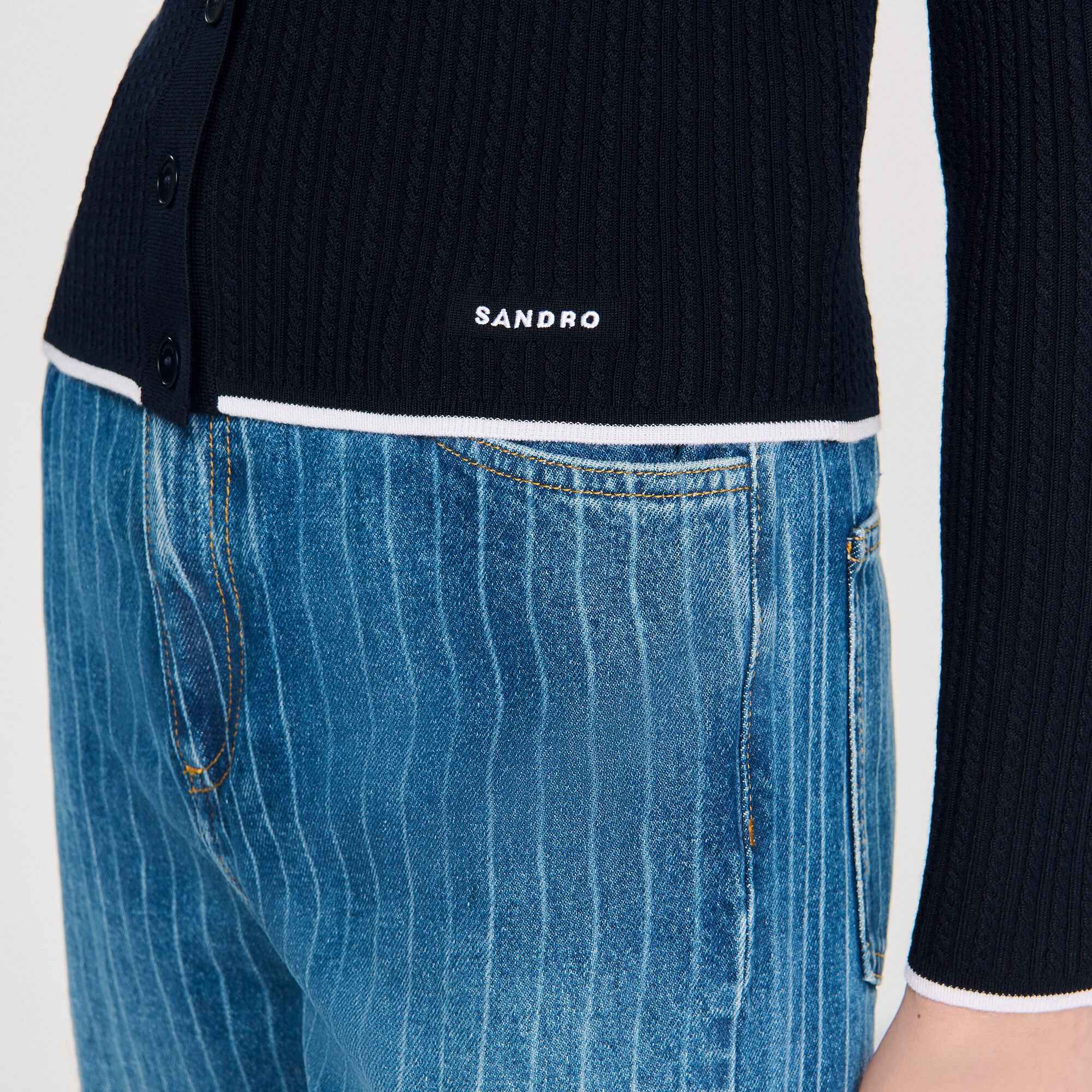 CROPPED POLO COLLAR CARDIGAN - 3