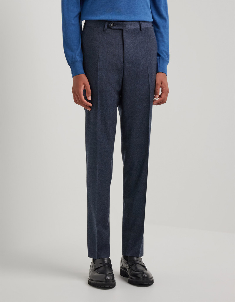 LIGHT BLUE DENIM-EFFECT WOOL REGULAR-FIT SUIT 133