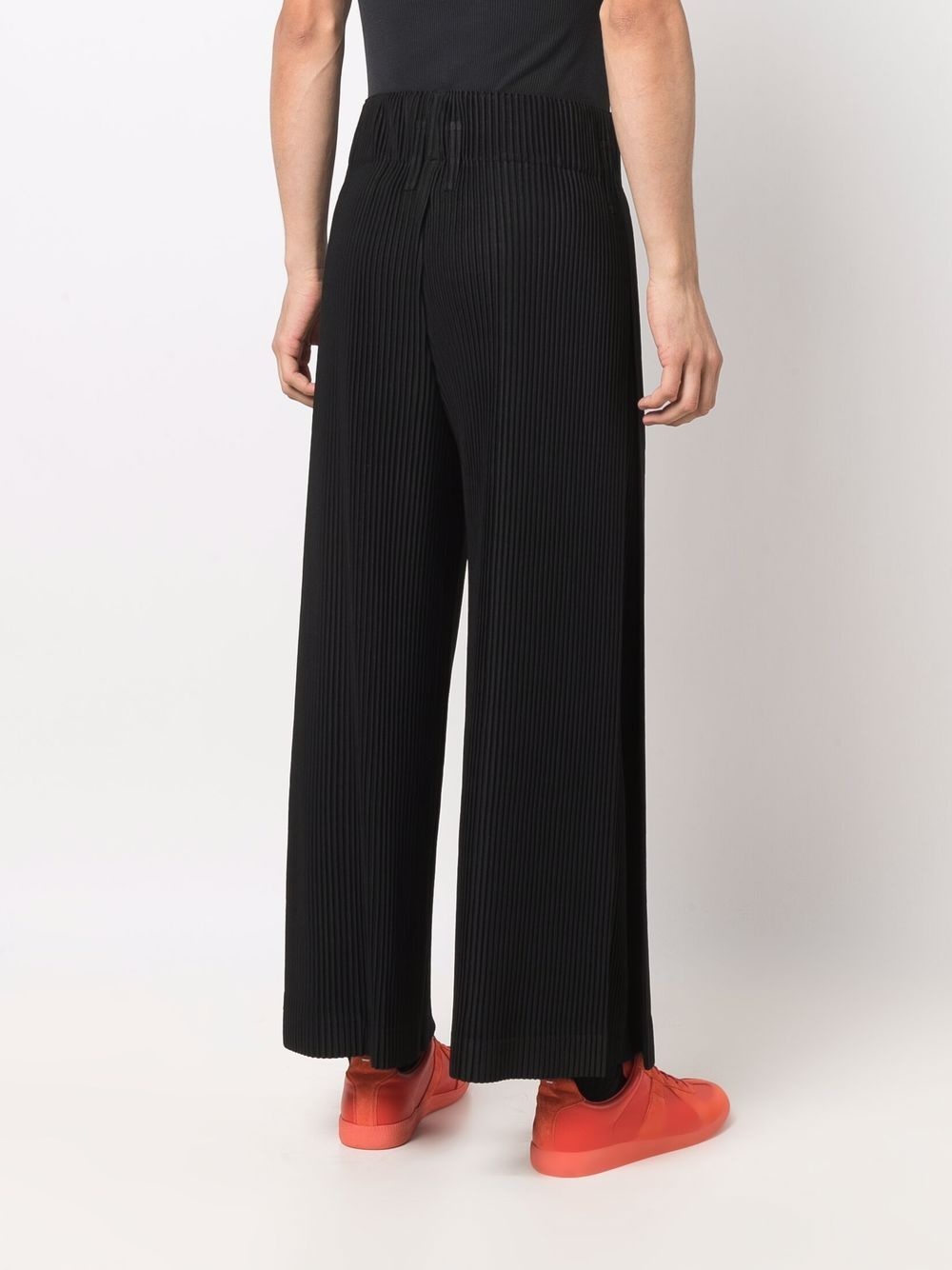 plissé wide leg trousers - 4