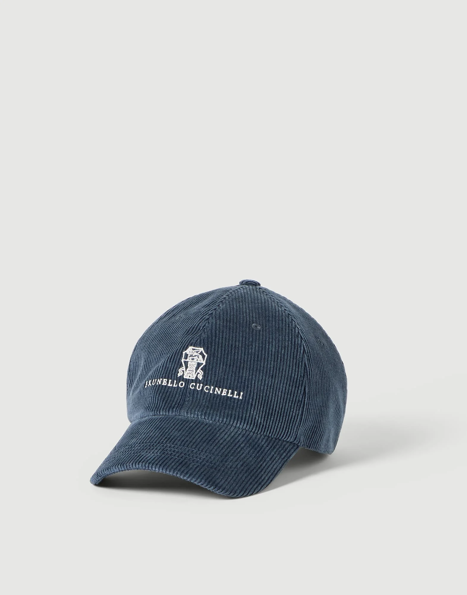 Comfort cotton and cashmere corduroy baseball cap with embroidered logo - 1