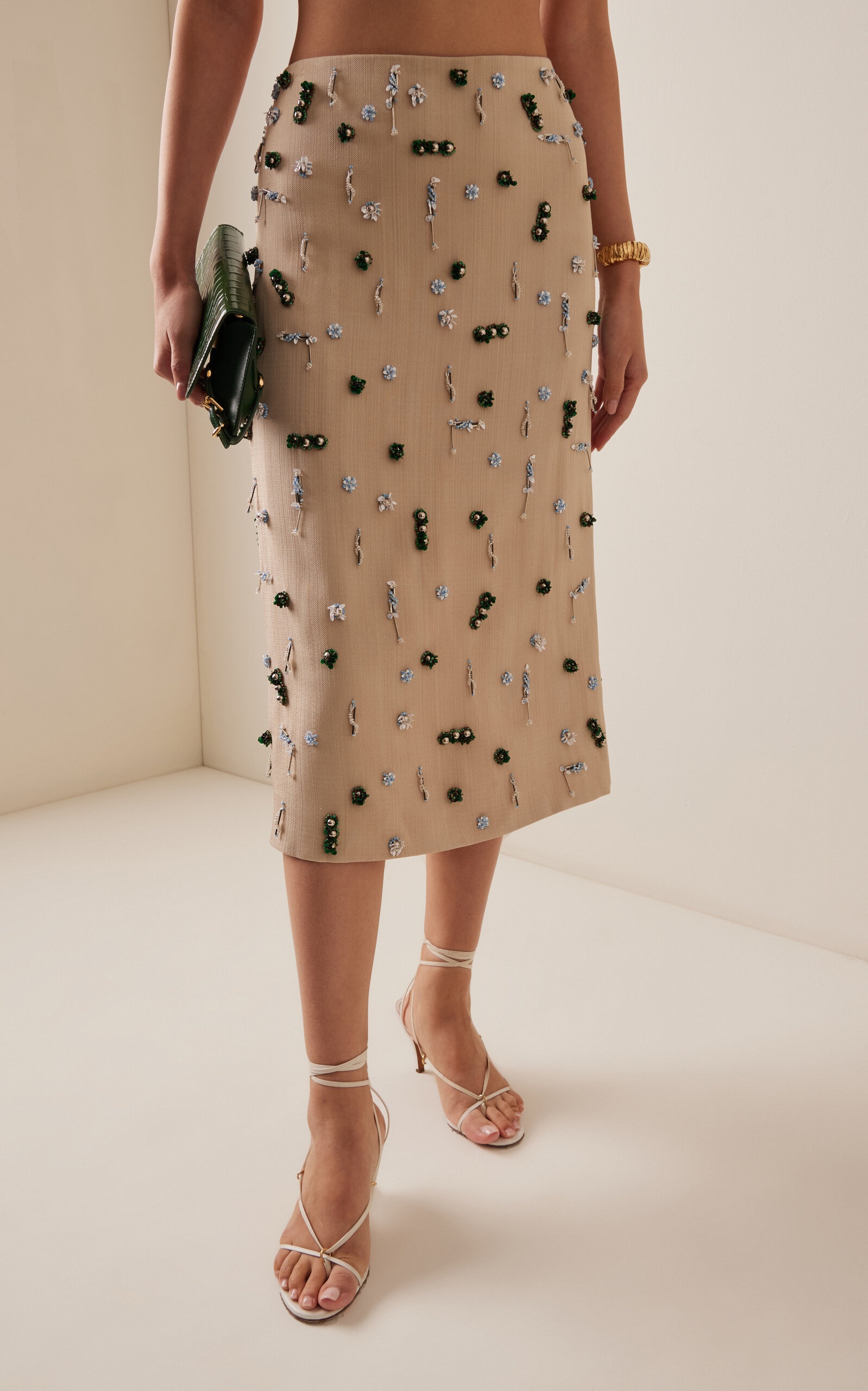 Embla Beaded Midi Skirt ivory - 3