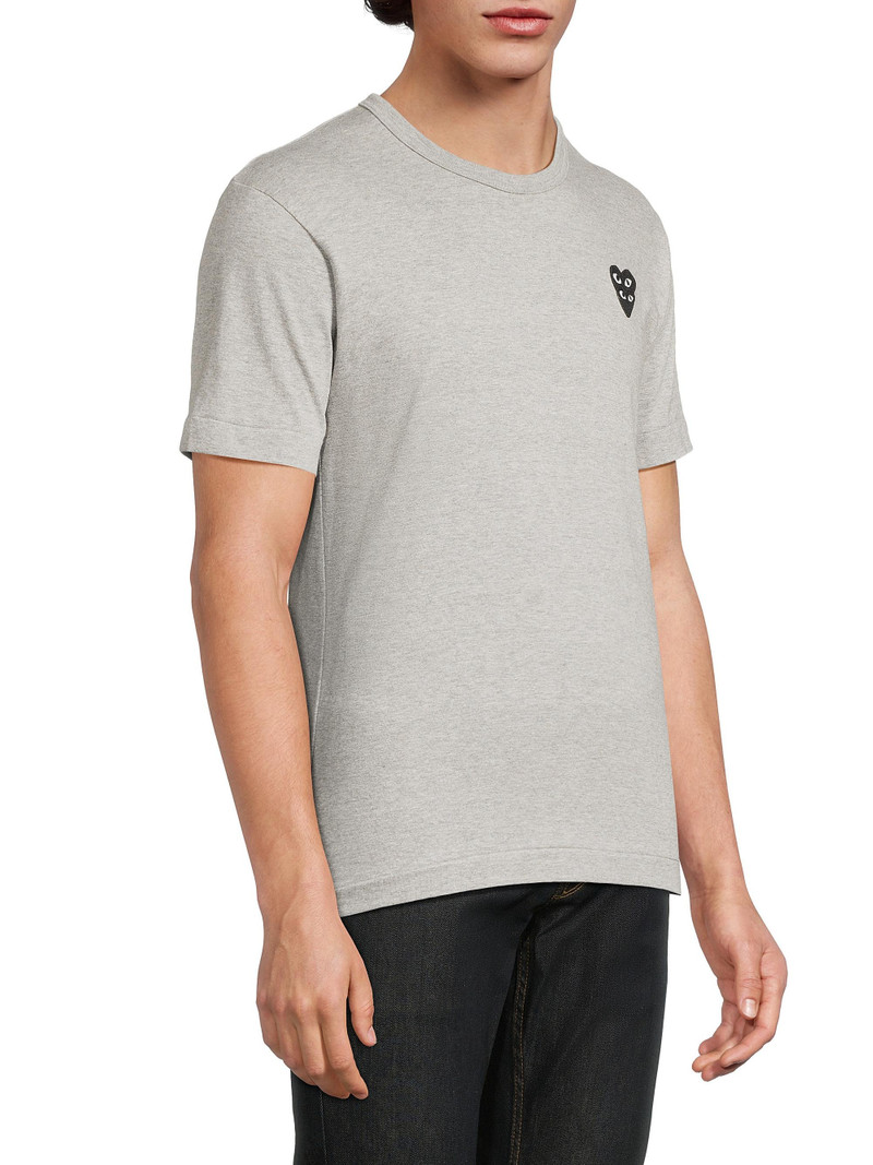 Men's Double Heart Cotton Jersey T-Shirt - Grey 4