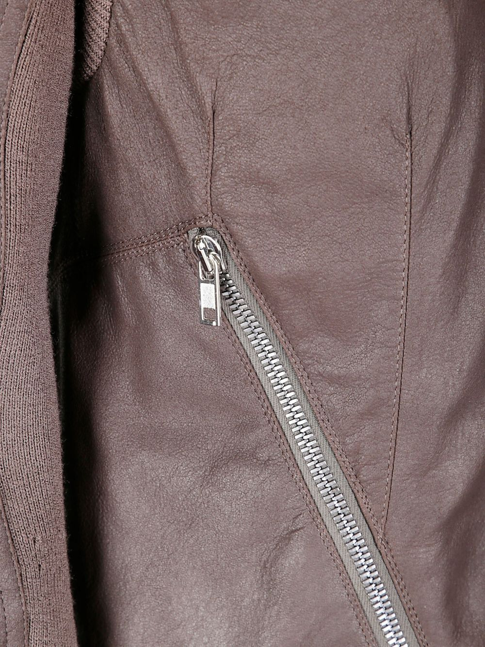 Naska zip-front leather biker jacket - 3